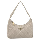 PRADA Hand Bag Nylon Beige Gold Auth 203797A-13