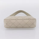 PRADA Hand Bag Nylon Beige Gold Auth 203797A-5