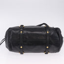 Miu Miu Hand Bag Leather 2way Black Gold Auth 203798V-7