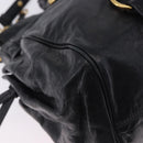 Miu Miu Hand Bag Leather 2way Black Gold Auth 203798V-18