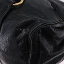 Miu Miu Hand Bag Leather 2way Black Gold Auth 203798V-19