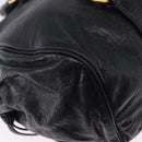 Miu Miu Hand Bag Leather 2way Black Gold Auth 203798V-20