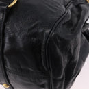 Miu Miu Hand Bag Leather 2way Black Gold Auth 203798V-21