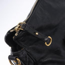 Miu Miu Hand Bag Leather 2way Black Gold Auth 203798V-22