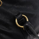 Miu Miu Hand Bag Leather 2way Black Gold Auth 203798V-25