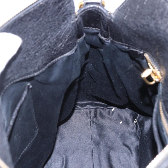Miu Miu Hand Bag Leather 2way Black Gold Auth 203798V