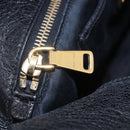 Miu Miu Hand Bag Leather 2way Black Gold Auth 203798V-30