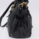 Miu Miu Hand Bag Leather 2way Black Gold Auth 203798V-5
