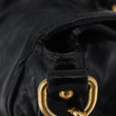 Miu Miu Hand Bag Leather 2way Black Gold Auth 203798V-6