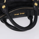 Miu Miu Hand Bag Leather 2way Black Gold Auth 203798V-8