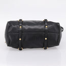 Miu Miu Hand Bag Leather 2way Black Gold Auth 203800V-5