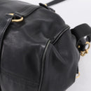 Miu Miu Hand Bag Leather 2way Black Gold Auth 203800V-16