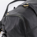 Miu Miu Hand Bag Leather 2way Black Gold Auth 203800V-19