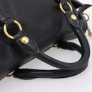 Miu Miu Hand Bag Leather 2way Black Gold Auth 203800V-9