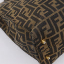 FENDI Zucca Canvas Hand Bag Black Brown Auth 203801V-11
