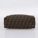 FENDI Zucca Canvas Hand Bag Black Brown Auth 203801V-9