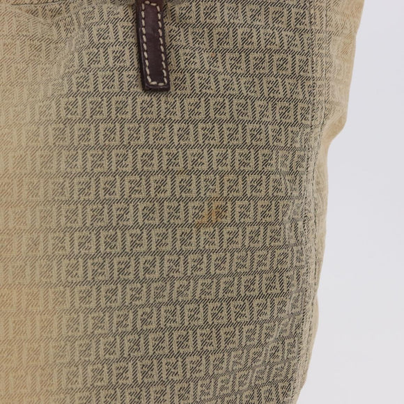 FENDI Zucchino Canvas Tote Bag Beige Auth 203802