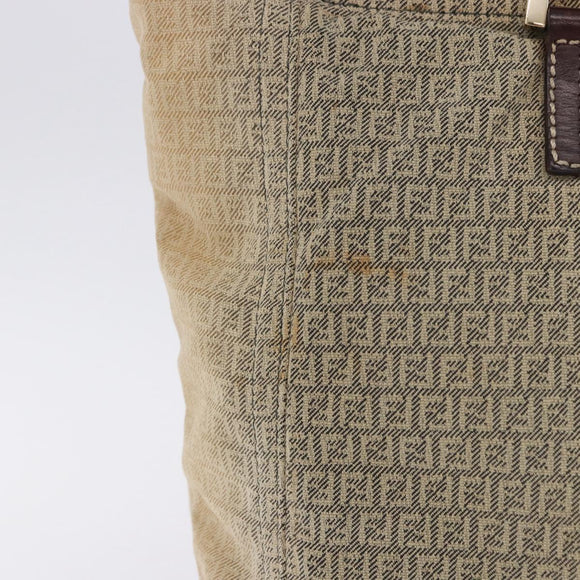 FENDI Zucchino Canvas Tote Bag Beige Auth 203802