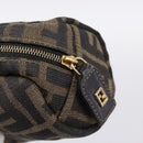 FENDI Zucca Canvas Pouch Brown Black Auth 203810-12