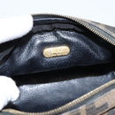 FENDI Zucca Canvas Pouch Brown Black Auth 203810-13