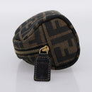 FENDI Zucca Canvas Pouch Brown Black Auth 203810-4