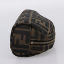 FENDI Zucca Canvas Pouch Brown Black Auth 203810-5