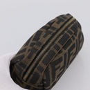 FENDI Zucca Canvas Pouch Brown Black Auth 203810-6