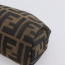 FENDI Zucca Canvas Pouch Brown Black Auth 203810-8