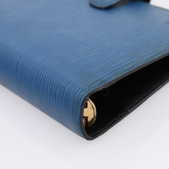 LOUIS VUITTON Epi Agenda MM Day Planner Cover Blue R20055 LV Auth 203811