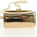 Salvatore Ferragamo Gancini Shoulder Bag Metallic leather Gold Auth 203812V-6