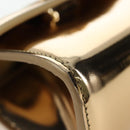 Salvatore Ferragamo Gancini Shoulder Bag Metallic leather Gold Auth 203812V-16