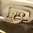 Salvatore Ferragamo Gancini Shoulder Bag Metallic leather Gold Auth 203812V-20