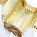Salvatore Ferragamo Gancini Shoulder Bag Metallic leather Gold Auth 203812V-10