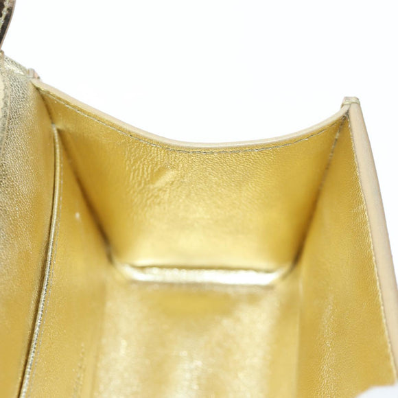 Salvatore Ferragamo Gancini Shoulder Bag Metallic leather Gold Auth 203812V