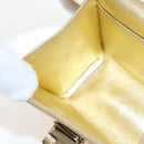 Salvatore Ferragamo Gancini Shoulder Bag Metallic leather Gold Auth 203812V-24