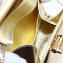 Salvatore Ferragamo Gancini Shoulder Bag Metallic leather Gold Auth 203812V-25
