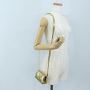 Salvatore Ferragamo Gancini Shoulder Bag Metallic leather Gold Auth 203812V-26