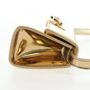 Salvatore Ferragamo Gancini Shoulder Bag Metallic leather Gold Auth 203812V-4