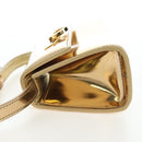 Salvatore Ferragamo Gancini Shoulder Bag Metallic leather Gold Auth 203812V-5