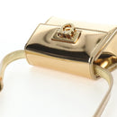 Salvatore Ferragamo Gancini Shoulder Bag Metallic leather Gold Auth 203812V-14