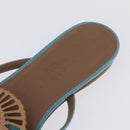 HERMES Sandals Suede 36 Light Blue Auth 203814V-12