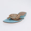 HERMES Sandals Suede 36 Light Blue Auth 203814V-15