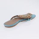 HERMES Sandals Suede 36 Light Blue Auth 203814V-16