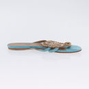 HERMES Sandals Suede 36 Light Blue Auth 203814V-17
