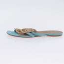 HERMES Sandals Suede 36 Light Blue Auth 203814V-18