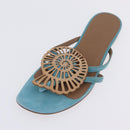 HERMES Sandals Suede 36 Light Blue Auth 203814V-19