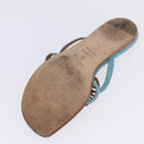HERMES Sandals Suede 36 Light Blue Auth 203814V-21