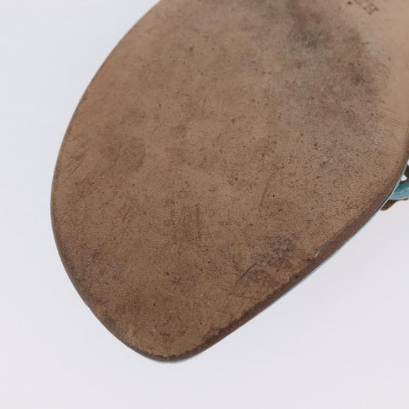 HERMES Sandals Suede 36 Light Blue Auth 203814V