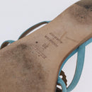HERMES Sandals Suede 36 Light Blue Auth 203814V-23