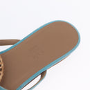 HERMES Sandals Suede 36 Light Blue Auth 203814V-26